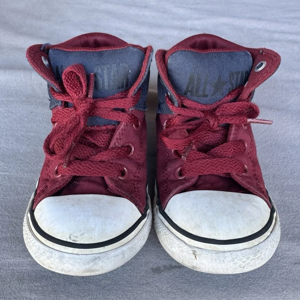 Size 8c - Converse Chuck Taylor All Star Toddler Burgundy Navy High Top Sneakers